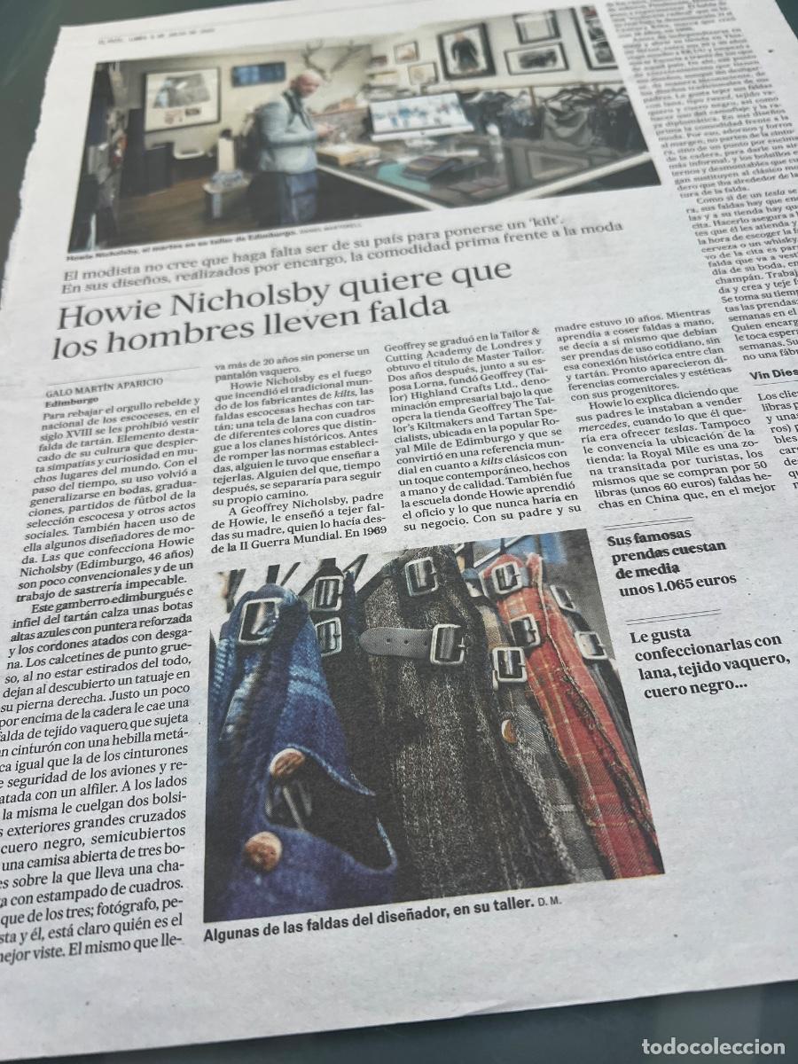 Collezionismo di Peri&oacute;dico El Pa&iacute;s: HOWIE NICHOLSBY. MODA KILT. FALTA MASCULINA.