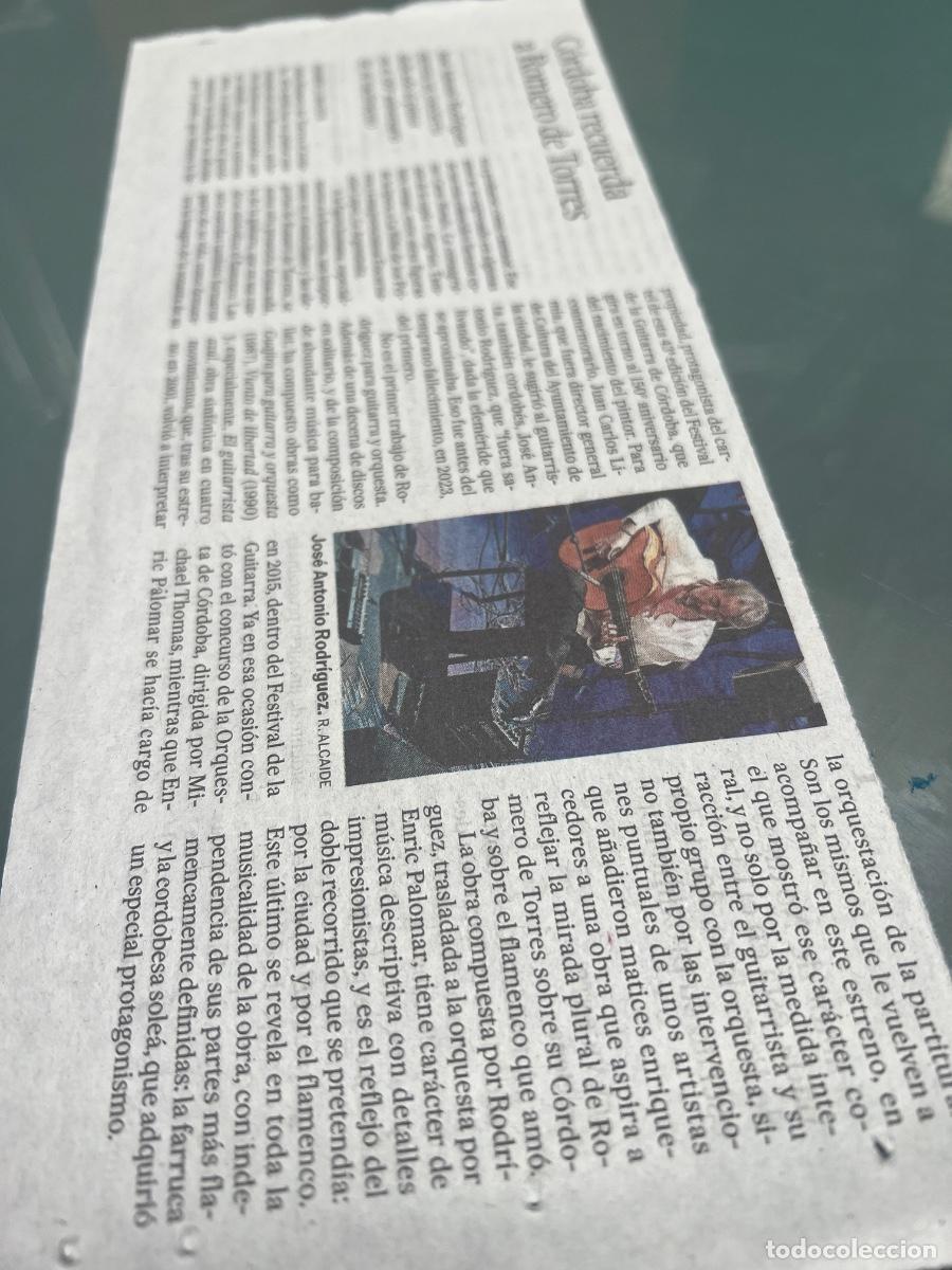 Collezionismo di Peri&oacute;dico El Pa&iacute;s: JOS&Eacute; ANTONIO RODR&Iacute;GUEZ. FLAMENCO. Homenaje a JULIO ROMERO DE TORRES. Art&iacute;culo.