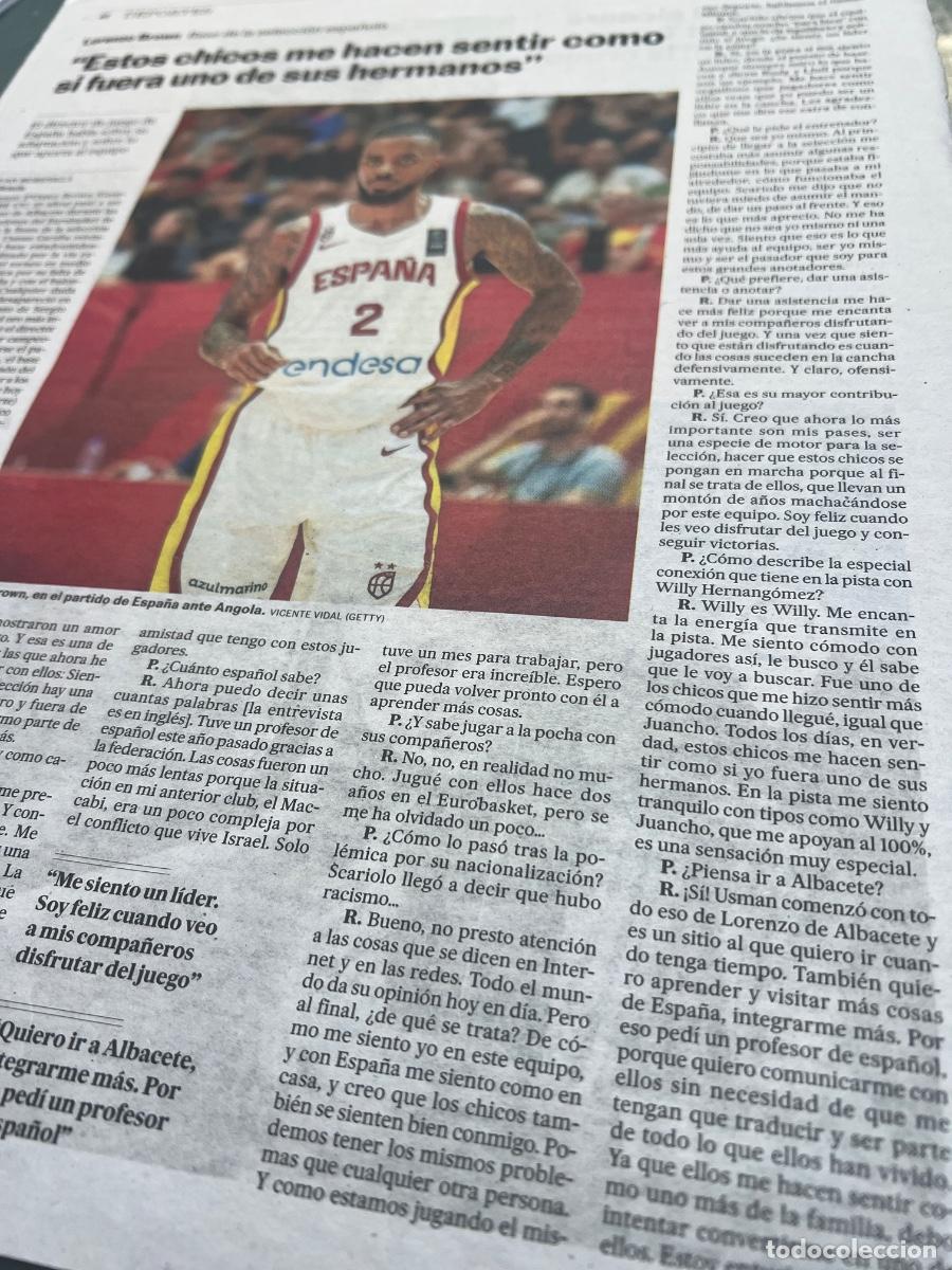 Collezionismo di Peri&oacute;dico El Pa&iacute;s: LORENZO BROWN. Jugador Selecci&oacute;n Espa&ntilde;ola de Baloncesto. LORENZO DE ALBACETE.