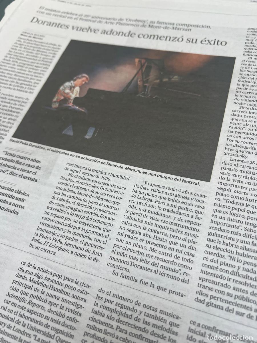 Collezionismo di Peri&oacute;dico El Pa&iacute;s: DAVID PE&Ntilde;A DORANTES. FLAMENCO. COMPOSITOR OROBROY. Festival MONT-DE-MARSAN.