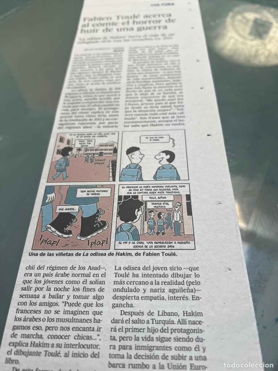 Collezionismo di Peri&oacute;dico El Pa&iacute;s: FABIEN TOUL&Eacute;. Autor c&oacute;mic LA ODISEA DE HAKIM. REFUGIADO SIRIO.