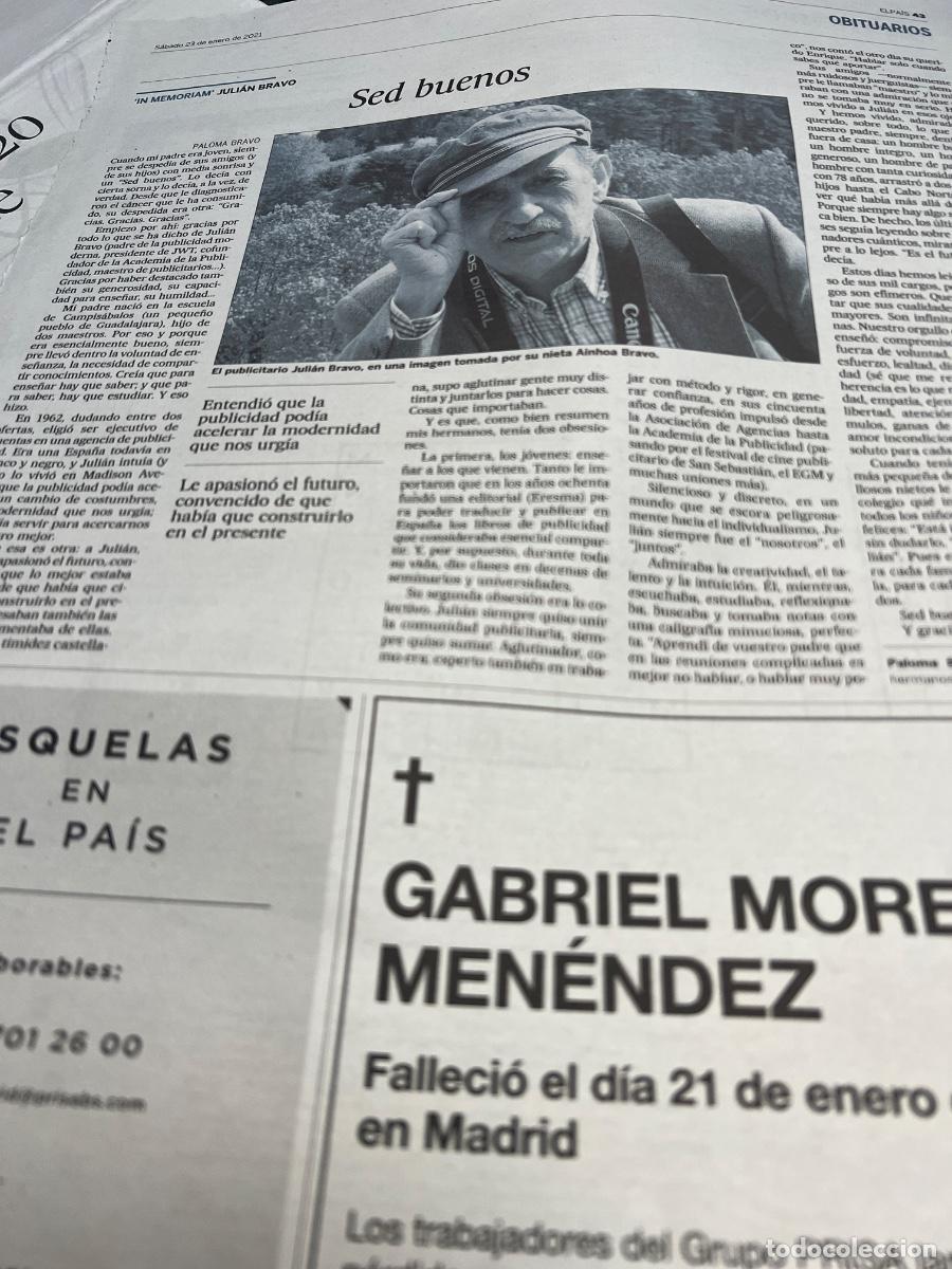 Colecionismo do Jornal El Pa&iacute;s: JULI&Aacute;N BRAVO. PUBLICIDAD. Art&iacute;culo El Pa&iacute;s.