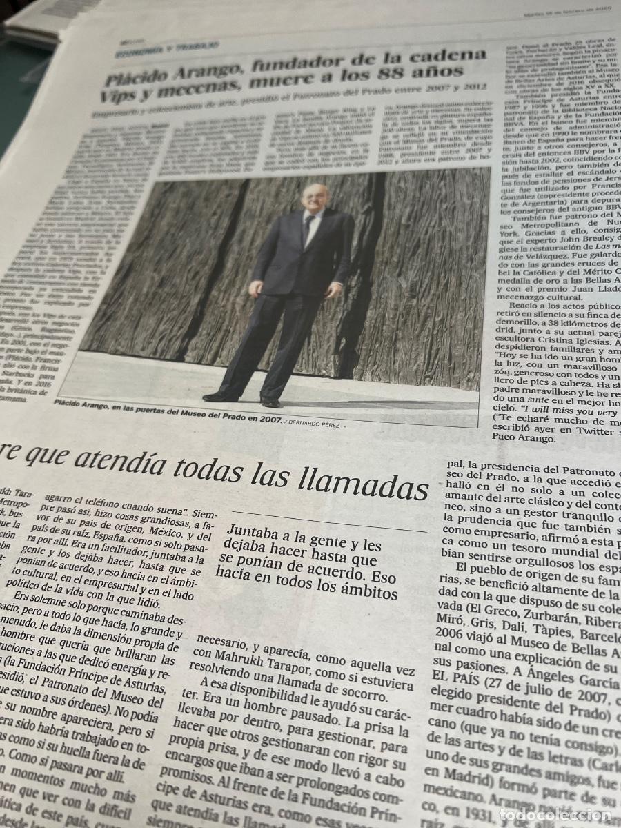 Colecionismo do Jornal El Pa&iacute;s: PL&Aacute;CIDO ARANGO. Patronato EL PRADO. VIPS.