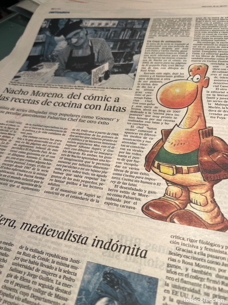 Colecionismo do Jornal El Pa&iacute;s: NACHO MORENO. GOOMER. MOT. FALSARIUS CHEF. C&Oacute;MIC. DIBUJANTE.