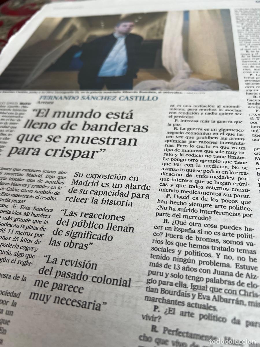 Colecionismo do Jornal El Pa&iacute;s: FERNANDO S&Aacute;NCHEZ CASTILLO. ARTE. ANTICOLONIALISMO.