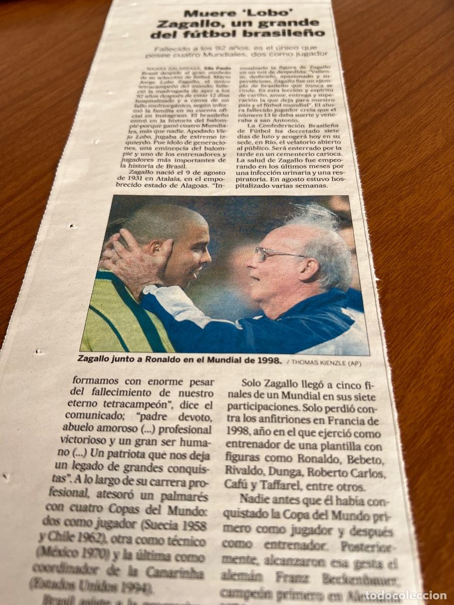 Collection Newspaper El Pa&iacute;s: LOBO ZAGALLO. F&Uacute;TBOL BRASILEI&Ntilde;O. MUNDIAL F&Uacute;TBOL.