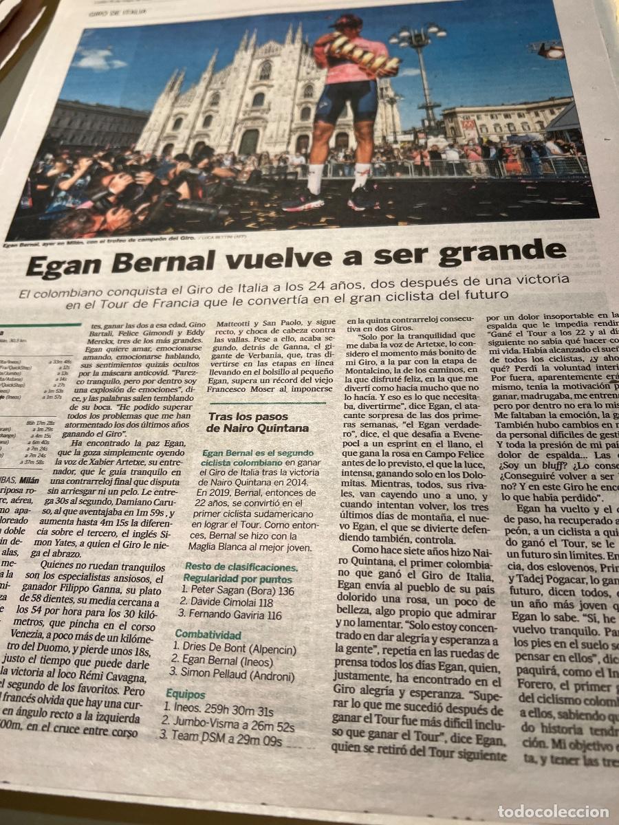 Collection Newspaper El Pa&iacute;s: EGAN BERNAL. CICLISMO. GIRO DE ITALIA.