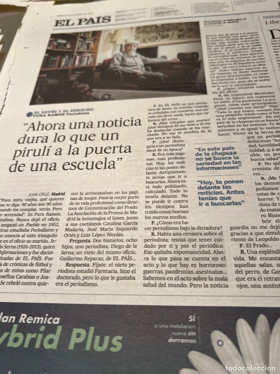 Collection Newspaper El Pa&iacute;s: PURA RAMOS. PERIODISMO. Art&iacute;culo de Juan Cruz. El Pa&iacute;s.