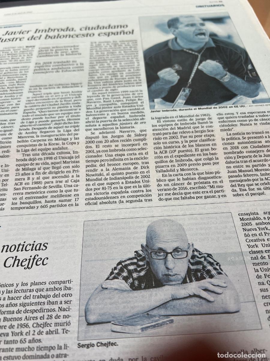 Sammeln von Zeitungen El Pa&iacute;s: JAVIER IMBRODA. ENTRENADOR BALONCESTO.