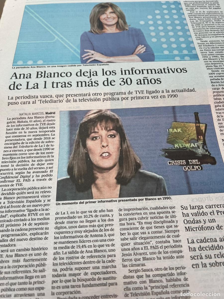 Sammeln von Zeitungen El Pa&iacute;s: ANA BLANCO. INFORMATIVOS. TELEDIARIO. PREMIO ONDAS.