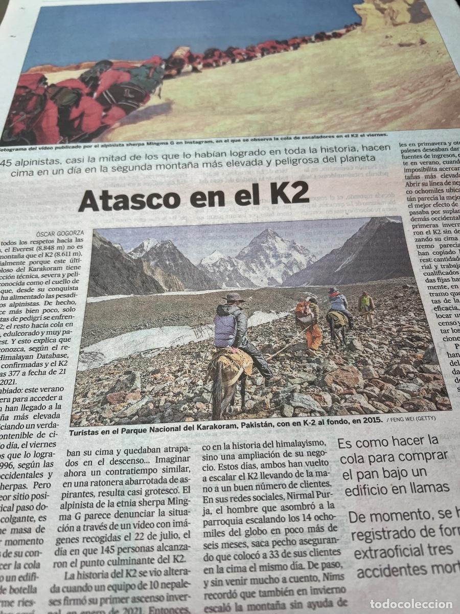 Sammeln von Zeitungen El Pa&iacute;s: K2. KARAKORAM. ALPINISMO. MONTA&Ntilde;ISMO. SHERPA MINGMA G. &Oacute;SCAR GOGORZA.