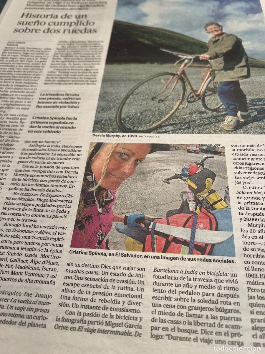 Collezionismo di Peri&oacute;dico El Pa&iacute;s: DERVLA MURPHY. A TODA M&Aacute;QUINA. CRISTINA SP&Iacute;NOLA. VUELTA AL MUNDO EN BICICLETA.
