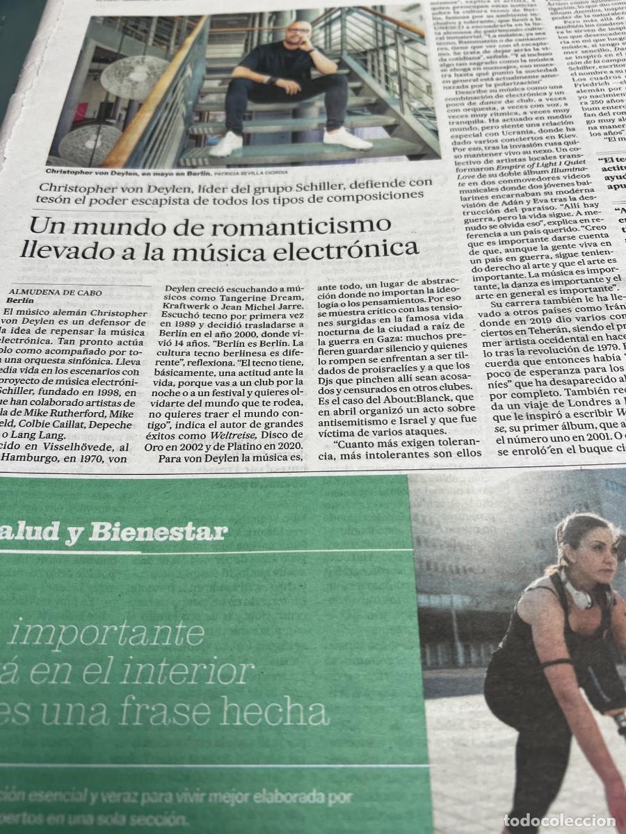 Collezionismo di Peri&oacute;dico El Pa&iacute;s: CHRISTOPHER VON DEYLEN. SCHILLER. M&Uacute;SICA ELECTR&Oacute;NICA. TECNO.