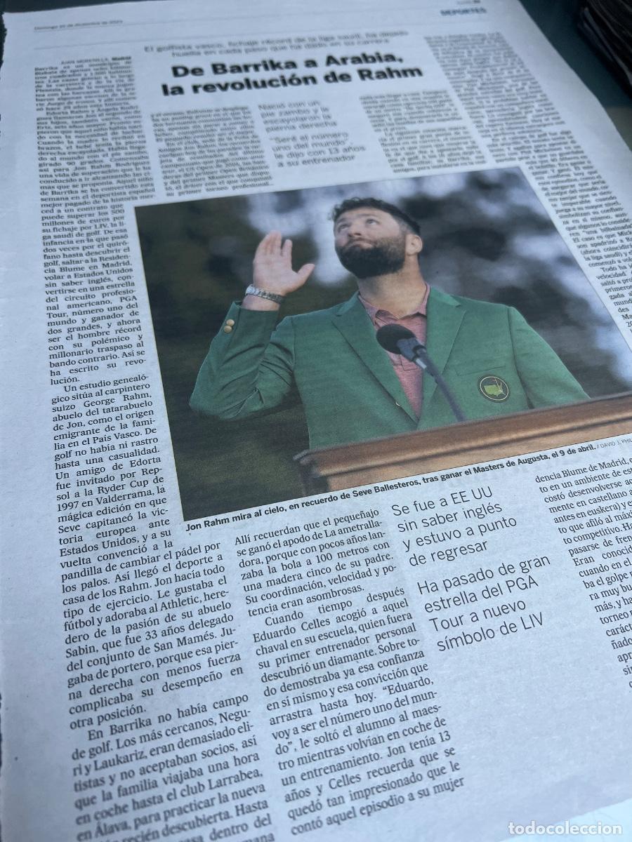 Collezionismo di Peri&oacute;dico El Pa&iacute;s: JON RAHM. GOLF. Master Augusta.