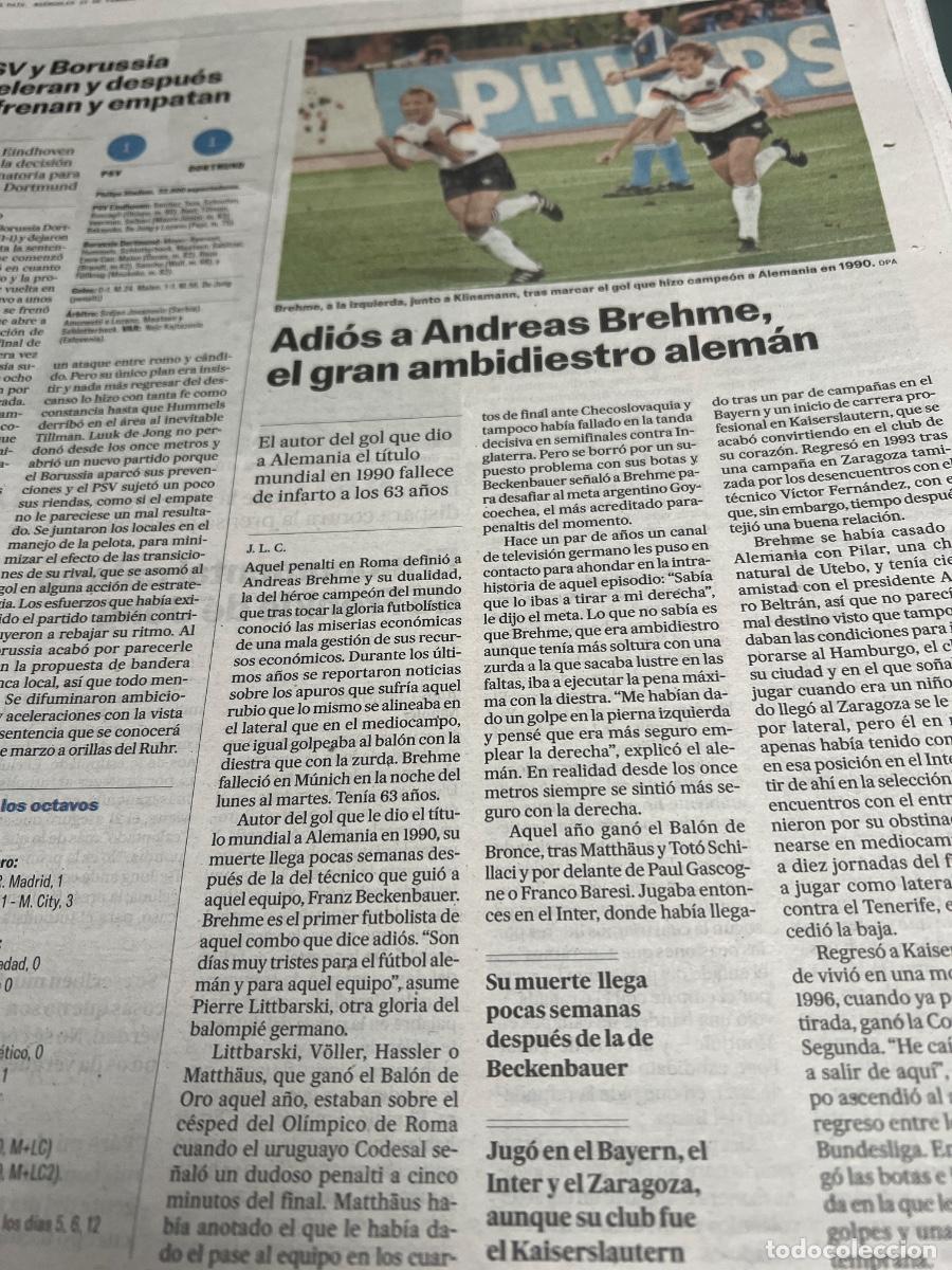 Collezionismo di Peri&oacute;dico El Pa&iacute;s: ANDREAS BREHME. LATERAL SELECCI&Oacute;N ALEMANIA F&Uacute;TBOL. BAYERN DE MUNICH. KAISERSLAUTEN....