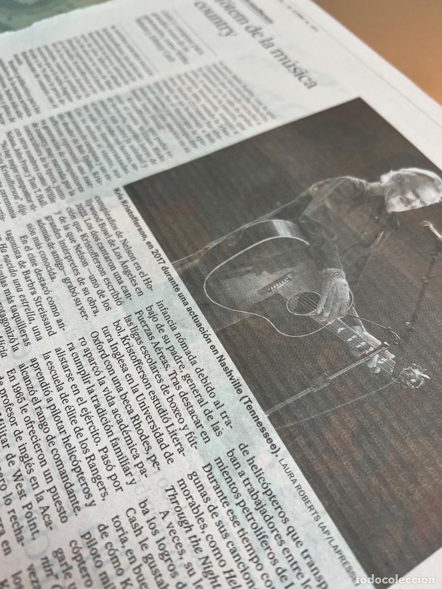 Collection Newspaper El Pa&iacute;s: KRIS KRISTOFFERSON. COUNTRY. ACTOR. Art&iacute;culo prensa sobre su fallecimiento.
