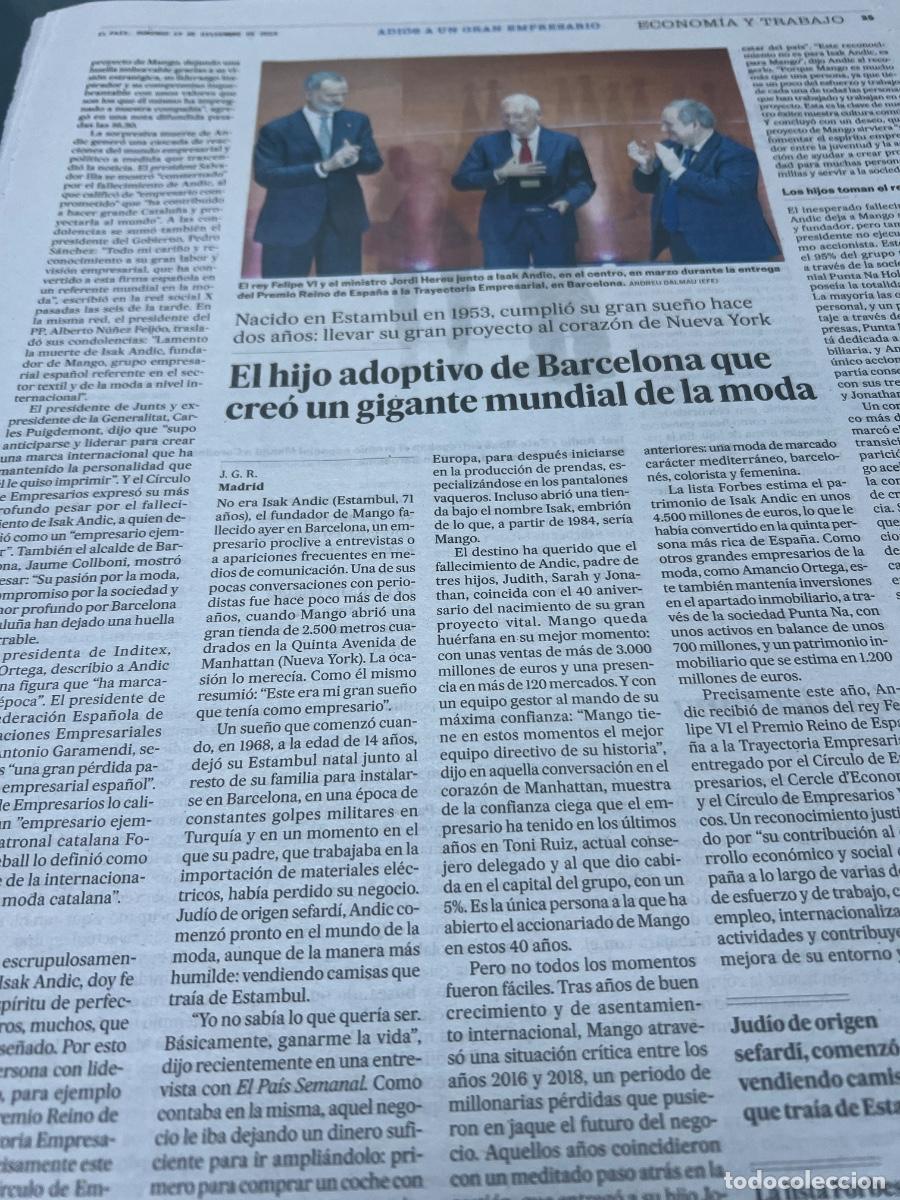 Coleccionismo de peri&oacute;dico El Pa&iacute;s: Dossier MANGO. ISAK ANDIC. MODA. - Foto 2