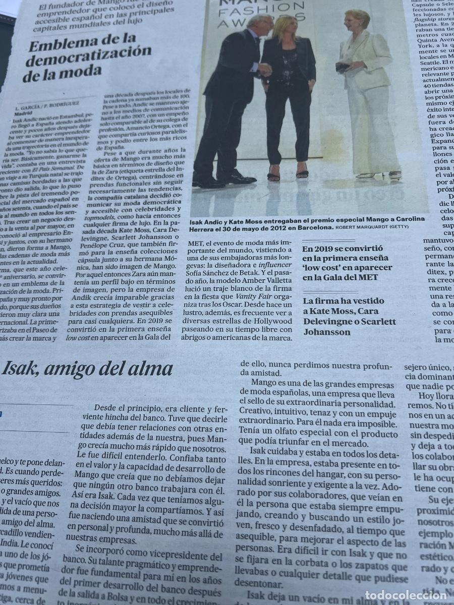 Coleccionismo de peri&oacute;dico El Pa&iacute;s: Dossier MANGO. ISAK ANDIC. MODA. - Foto 3