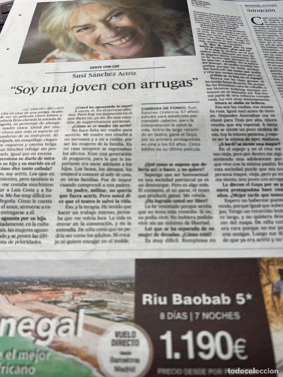 Coleccionismo de peri&oacute;dico El Pa&iacute;s: SUSI S&Aacute;NCHEZ. Actriz. - Foto 1