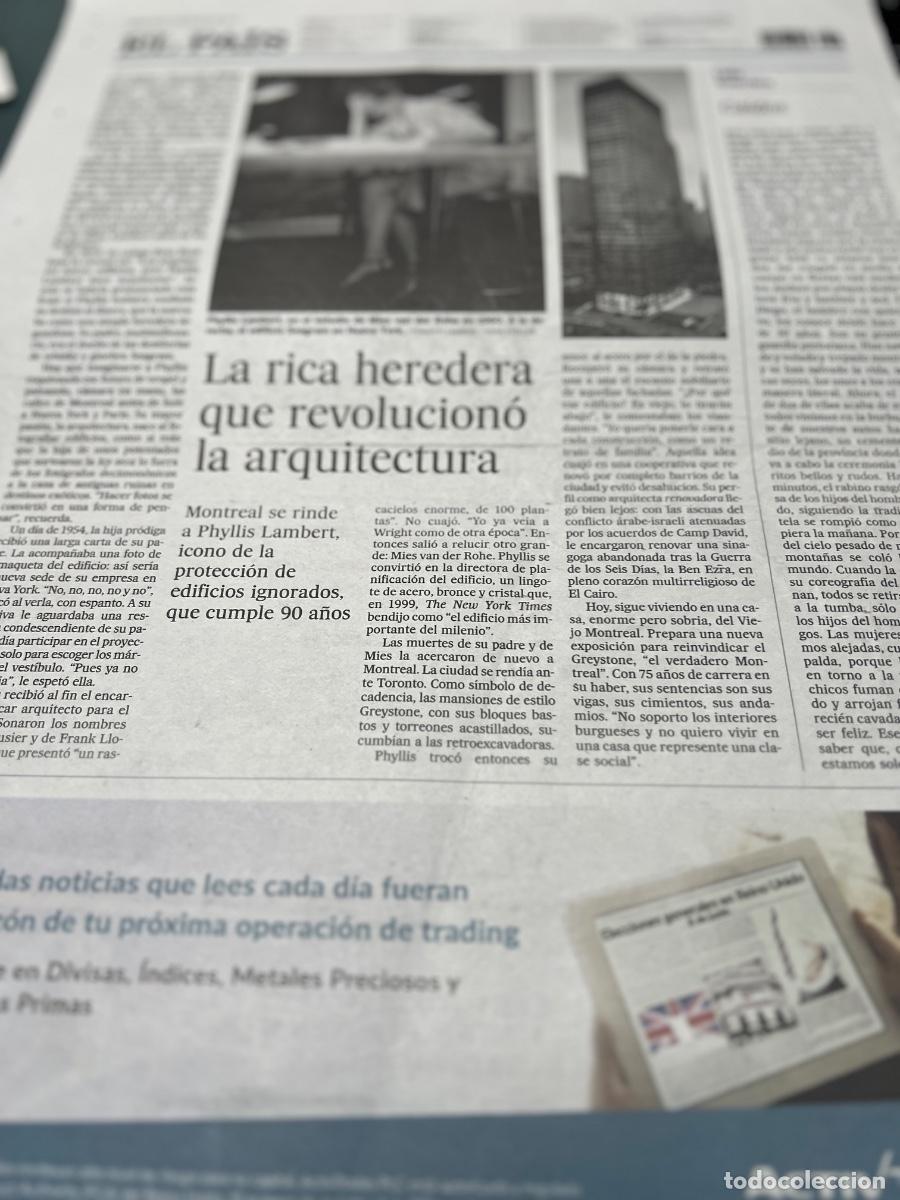 Coleccionismo de peri&oacute;dico El Pa&iacute;s: PHYLLIS LAMBERT. ARQUITECTURA. EDIFICIO SEAGRAM. - Foto 1