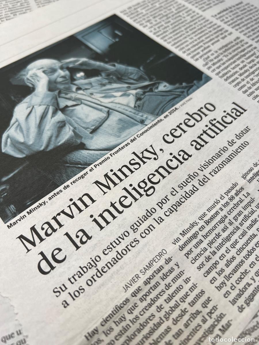 Coleccionismo de peri&oacute;dico El Pa&iacute;s: MARVIN MINSKY. INTELIGENCIA ARTIFICIAL. - Foto 1