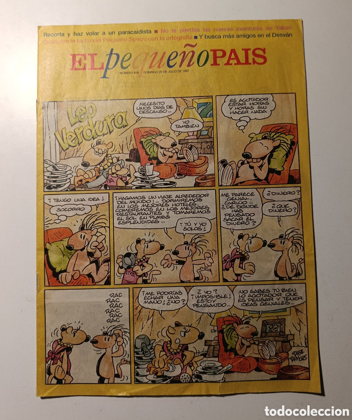 Collezionismo di Peri&oacute;dico El Pa&iacute;s: el peque&ntilde;o pais numero 816 julio 1997
