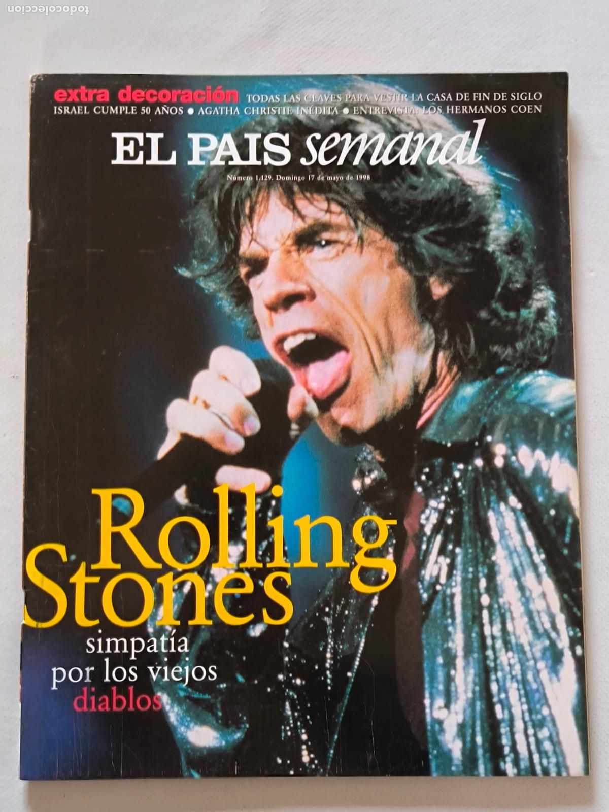 Coleccionismo de Peri&oacute;dico El Pa&iacute;s: EL PAIS SEMANAL N&ordm; 1129 - 17 DE MAYO 1998 - ROLLING STONES (368)