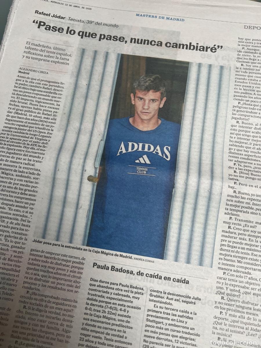 Coleccionismo de Peri&oacute;dico El Pa&iacute;s: Art&iacute;culo sobre RAFAEL J&Oacute;DAR. NUEVA FIGURA DEL TENIS ESPA&Ntilde;OL