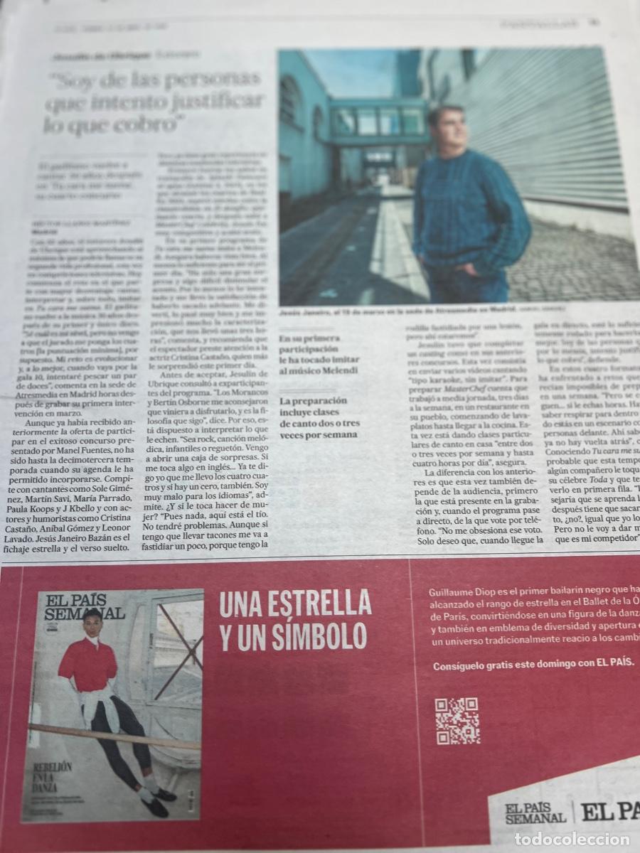 Coleccionismo de Peri&oacute;dico El Pa&iacute;s: Art&iacute;culo sobre JESUL&Iacute;N DE UBRIQUE.