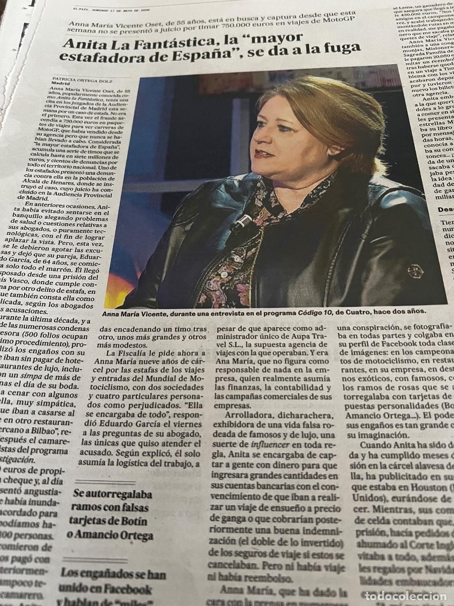 Coleccionismo de Peri&oacute;dico El Pa&iacute;s: Art&iacute;culo EL PA&Iacute;S sobre ANITA LA FANT&Aacute;STICA