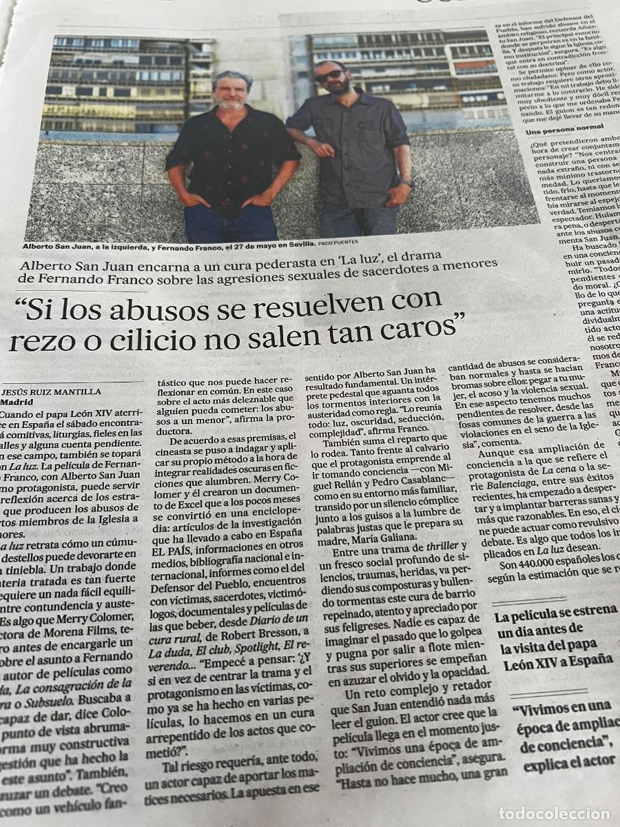 Collezionismo di Peri&oacute;dico El Pa&iacute;s: Art&iacute;culo EL PAIS sobre LA LUZ ALBERTO SAN JUAN FERNANDO FRANCO PEDERASTIA EN IGLESIA