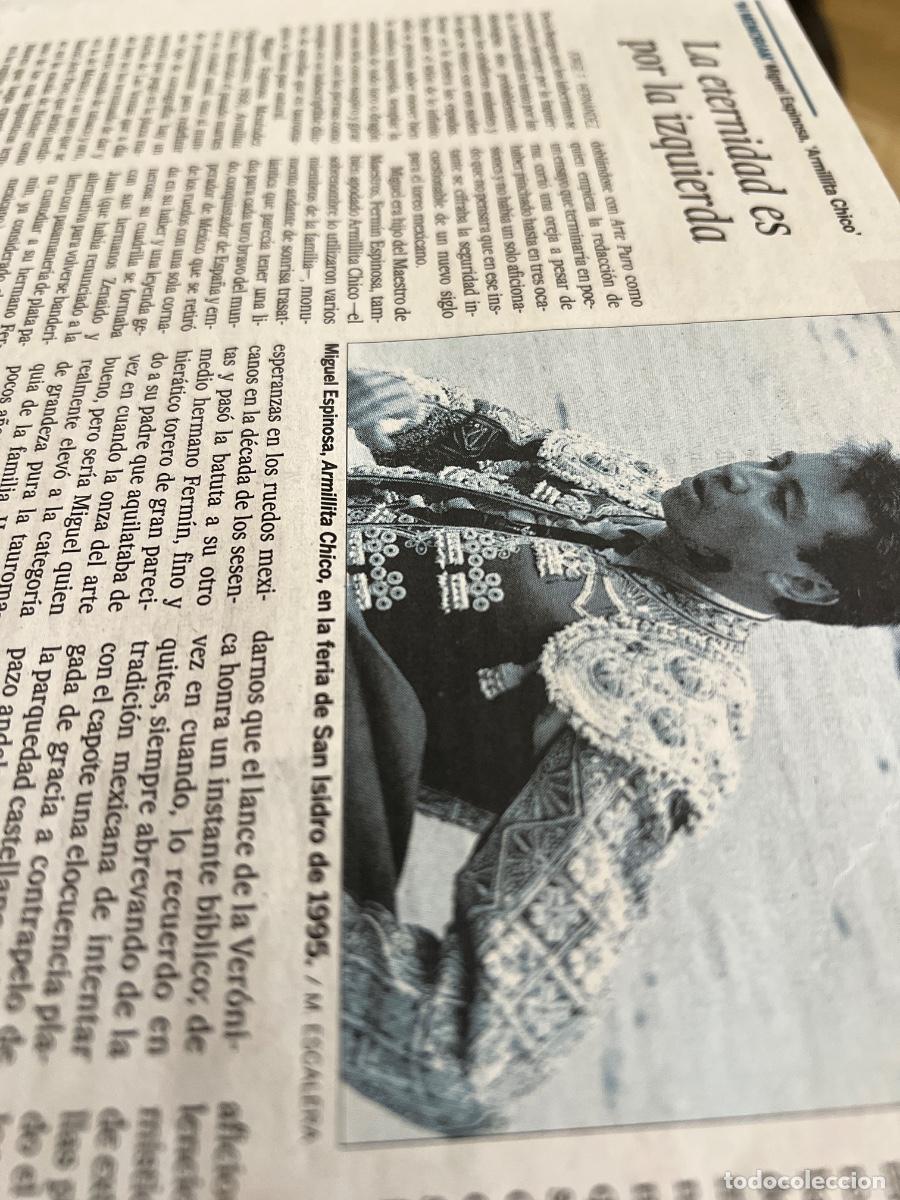 Coleccionismo de Peri&oacute;dico El Pa&iacute;s: Art&iacute;culo sobre ARMILLITA CHICO. MIGUEL ESPINOSA. TORERO. TOROS.
