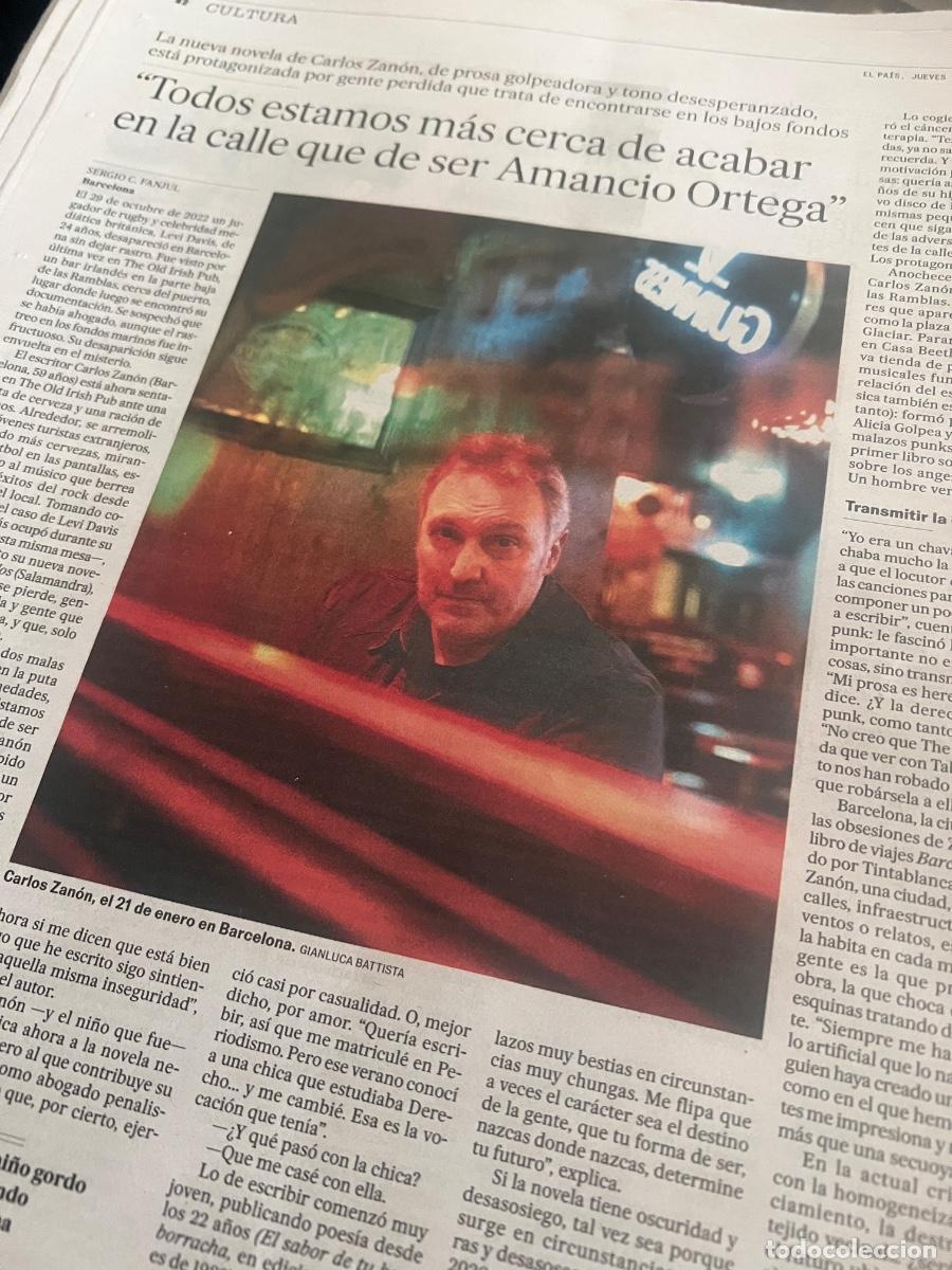 Coleccionismo de Peri&oacute;dico El Pa&iacute;s: Art&iacute;culo sobre CARLOS ZAN&Oacute;N. OBJETOS PERDIDOS. THE OLD IRISH PUB