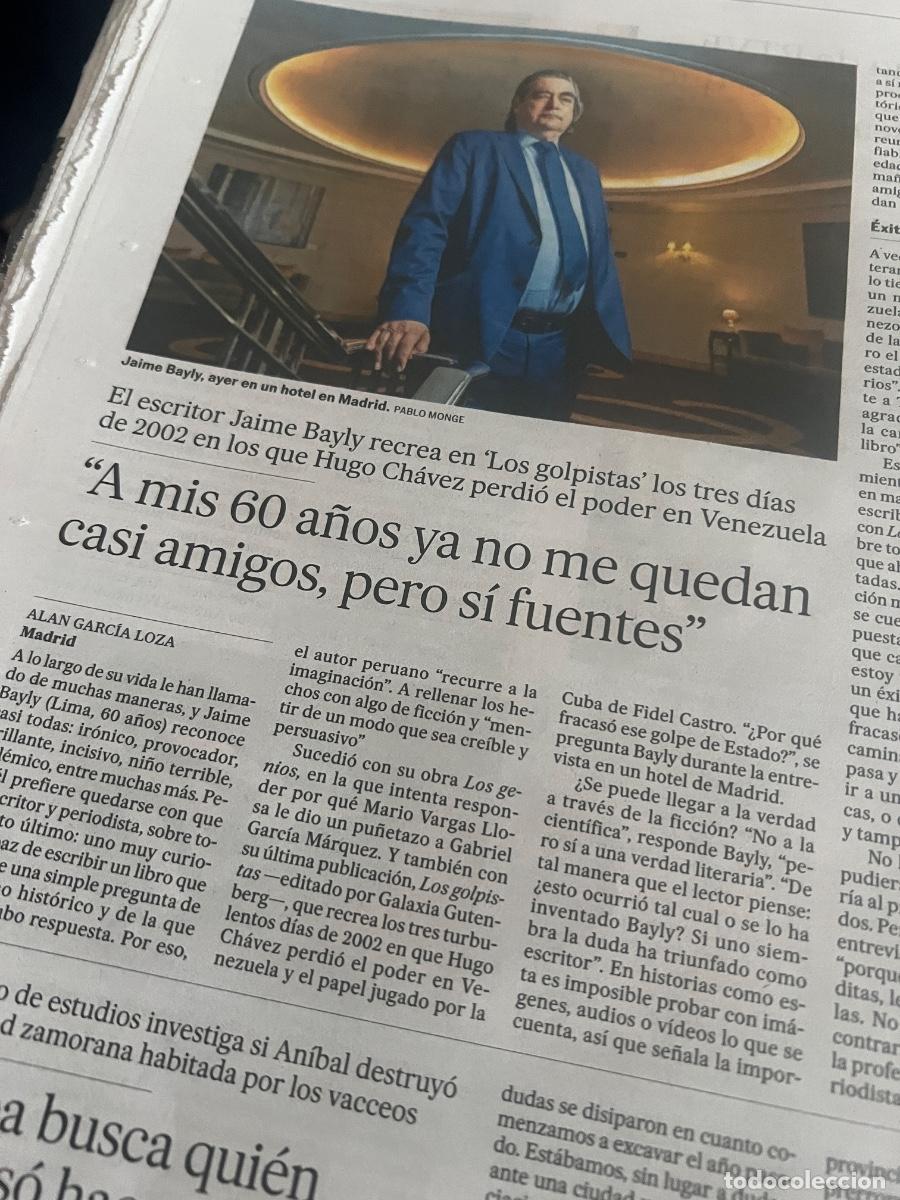 Coleccionismo de Peri&oacute;dico El Pa&iacute;s: Art&iacute;culo sobre JAIME BAYLY. LOS GOLPISTAS. HUGO CH&Aacute;VEZ. VENEZUELA.
