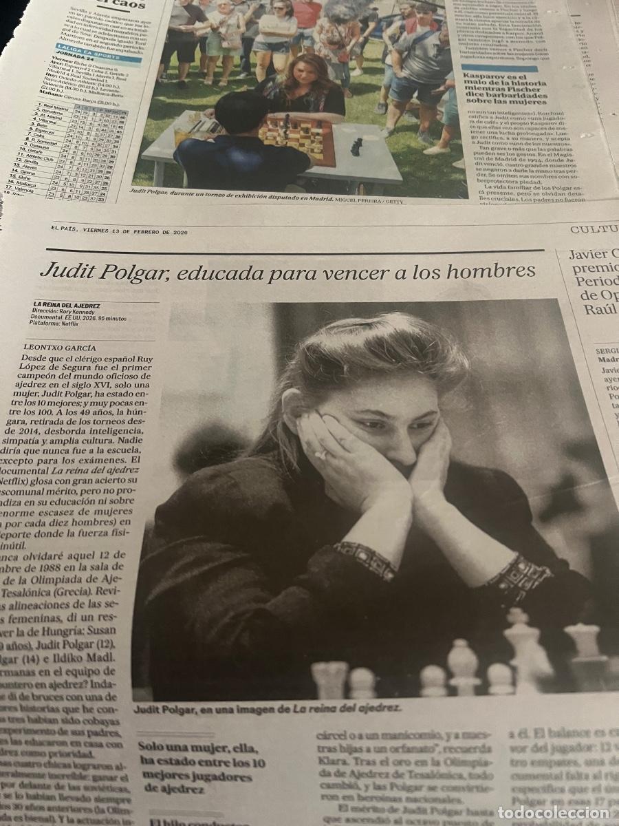 Coleccionismo de Peri&oacute;dico El Pa&iacute;s: Art&iacute;culos sobre JUDIT POLGAR. AJEDREZ
