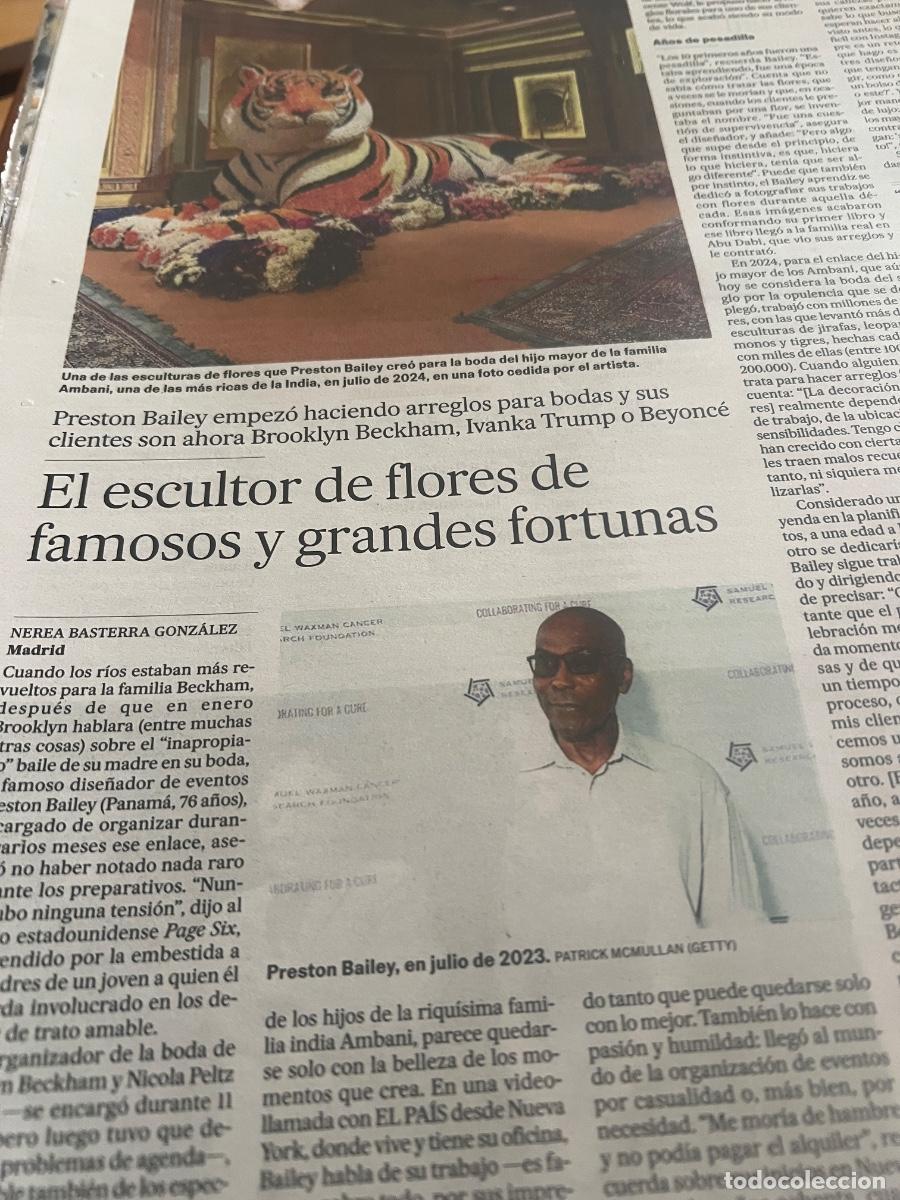 Coleccionismo de Peri&oacute;dico El Pa&iacute;s: PRESTON BAILEY. ESCULTOR DE FAMOSOS. BROOKLYN BECKHAM, IVANKA TRUMP. BEYONC&Eacute;.