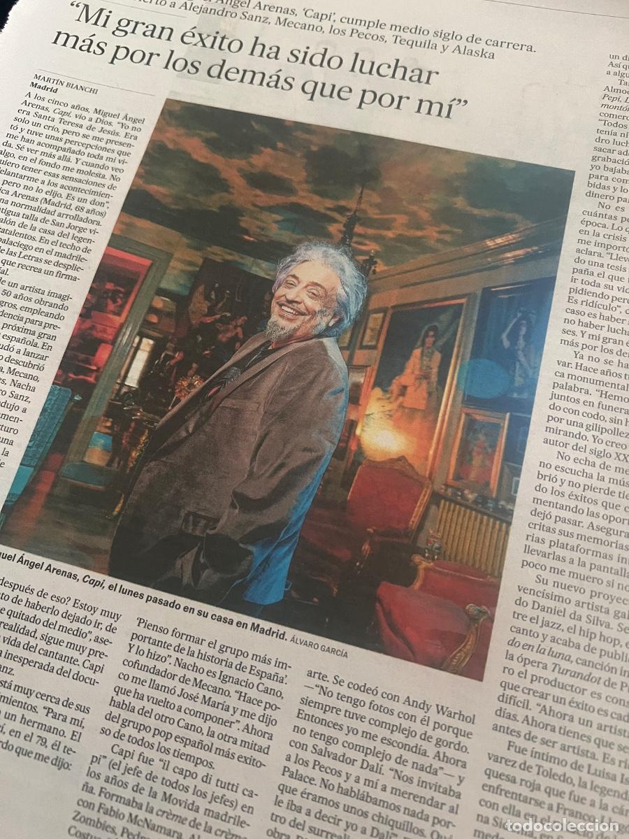 Coleccionismo de Peri&oacute;dico El Pa&iacute;s: MIGUEL &Aacute;NGEL ARENAS &rdquo;CAPI&rdquo;. CAZATALENTOS MUSICAL. ALEJANDRO SANZ. MECANO. LOS PECOS. TEQUILA. ALASKA
