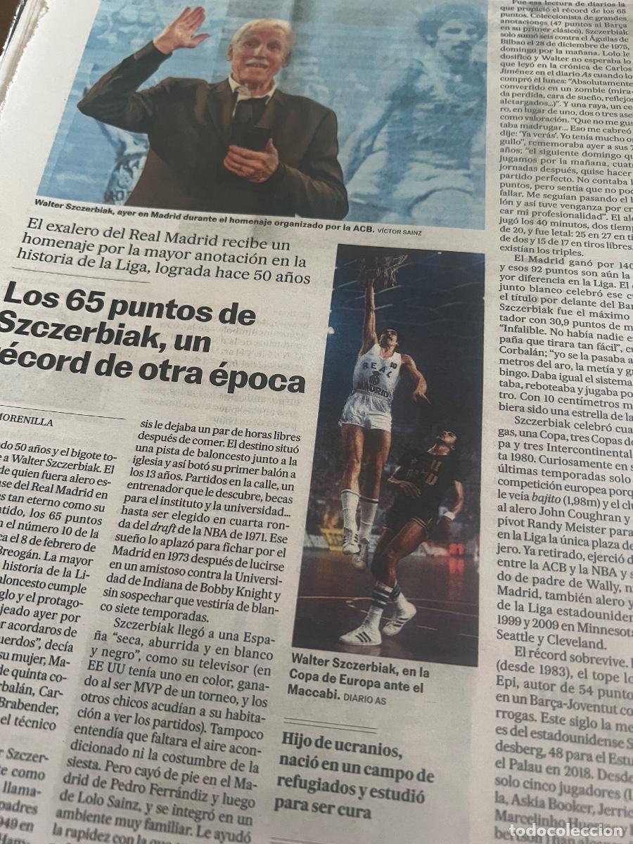 Coleccionismo de Peri&oacute;dico El Pa&iacute;s: WALTER SZCZERBIAK. ALERO REAL MADRID. BALONCESTO.