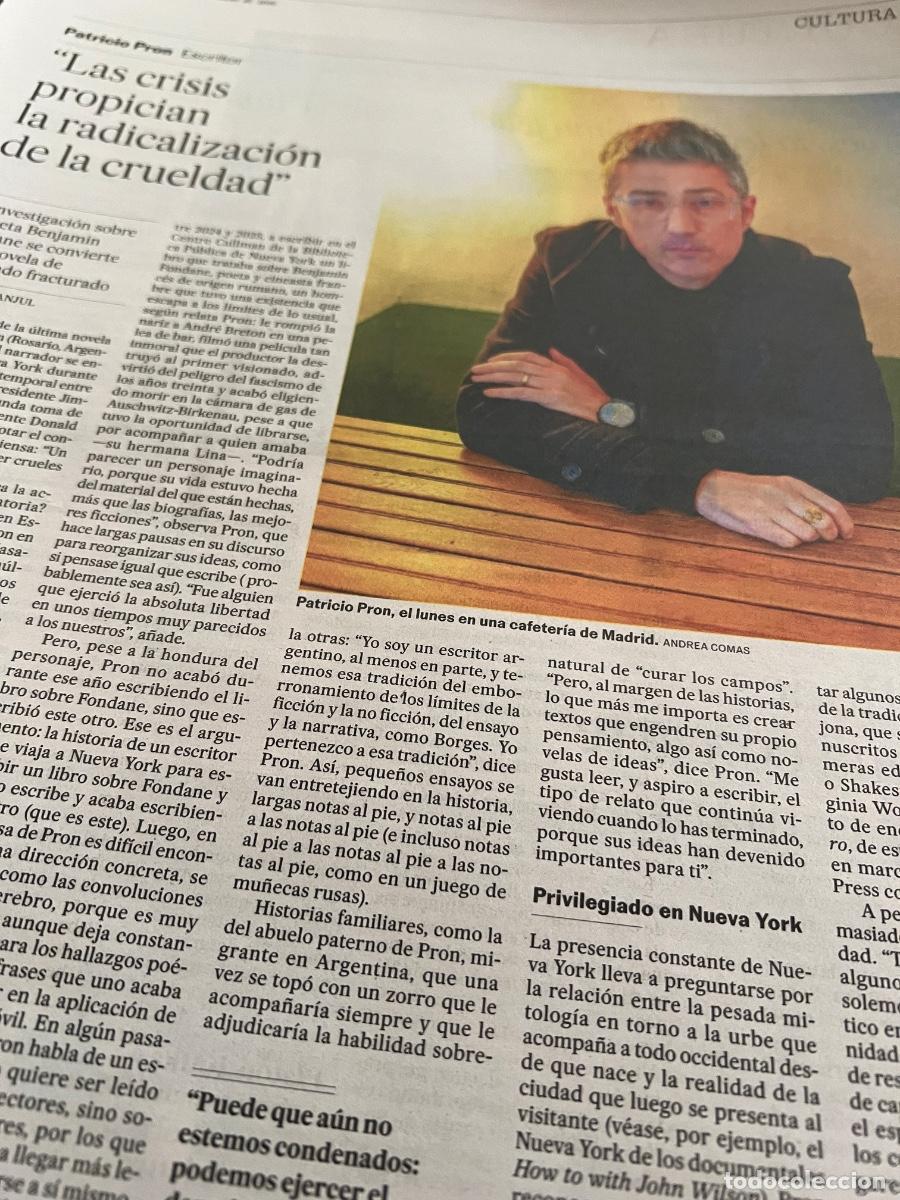 Coleccionismo de Peri&oacute;dico El Pa&iacute;s: PATRICIO PRON. BENJAMIN FONDANE. EN TODO HAY UNA GRIETA Y POR ELLA ENTRA LA LUZ