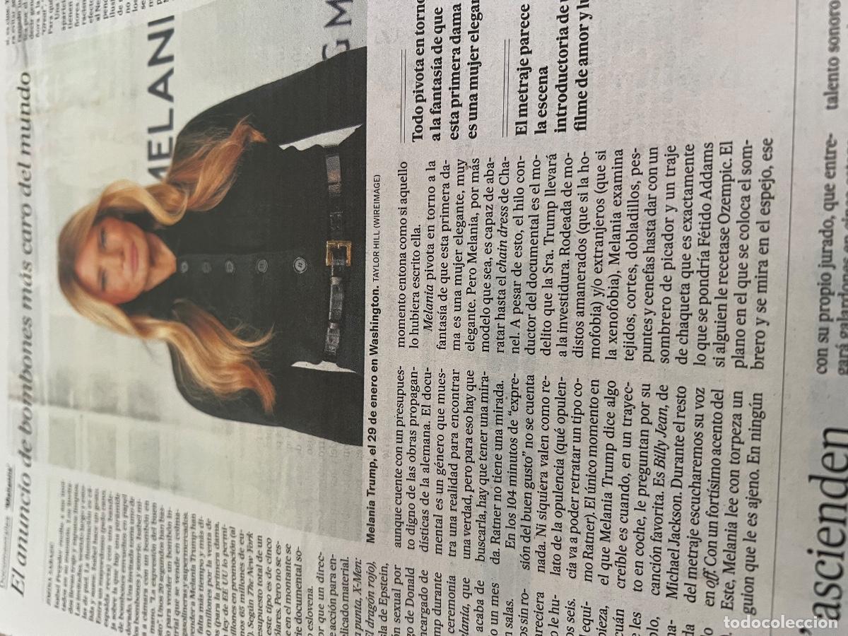 Coleccionismo de peri&oacute;dico El Pa&iacute;s: MELANIA TRUMP. PRIMERA DAMA EEUU. DONALD TRUMP.