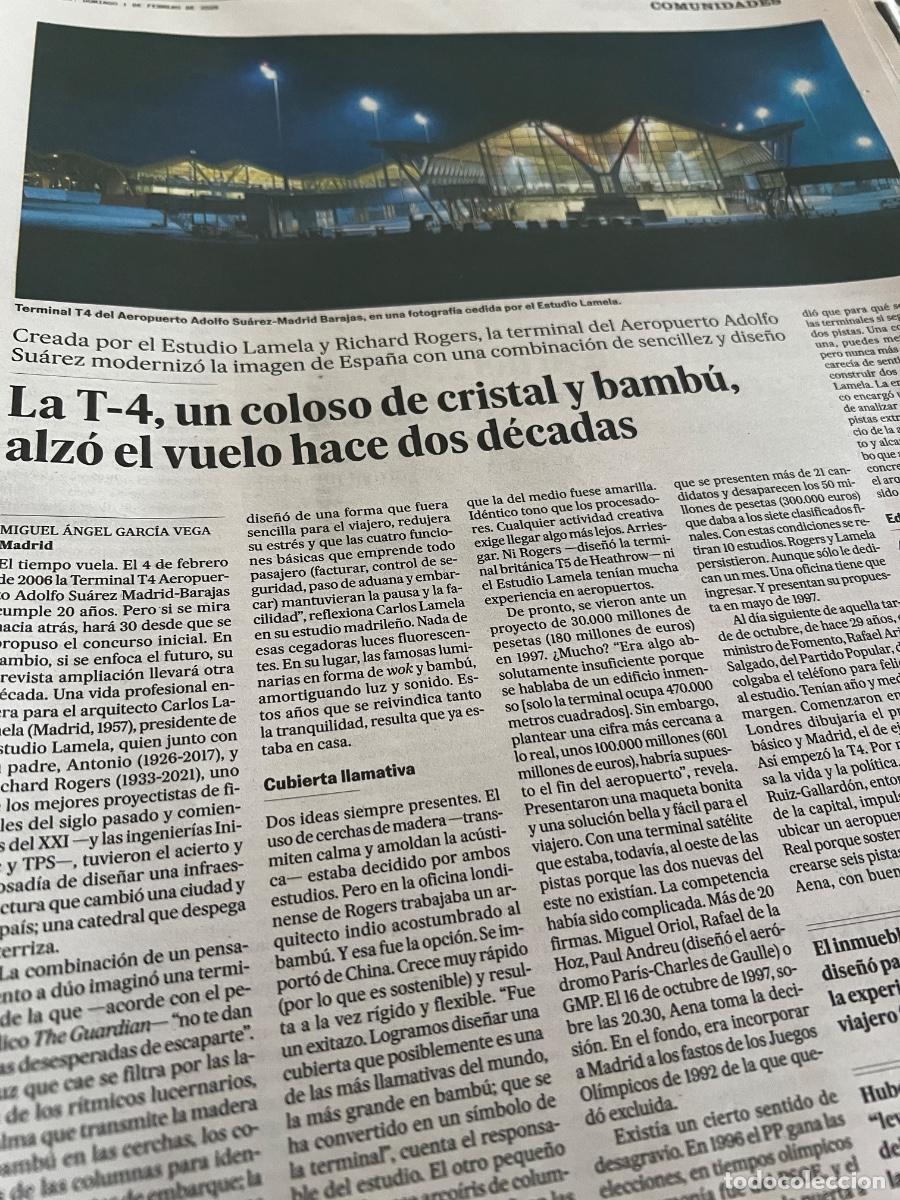 Coleccionismo de peri&oacute;dico El Pa&iacute;s: AEROPUERTO T-4 ADOLFO SU&Aacute;REZ BARAJAS ESTUDIO LAMELA RICHARD ROGERS ARQUITECTURA