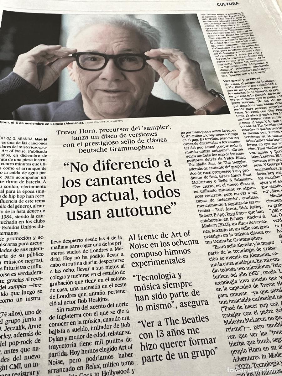 Coleccionismo de peri&oacute;dico El Pa&iacute;s: Art&iacute;culo sobre TREVOR HORN PRECURSOR DEL SAMPLER ART OF NOISE ZTT