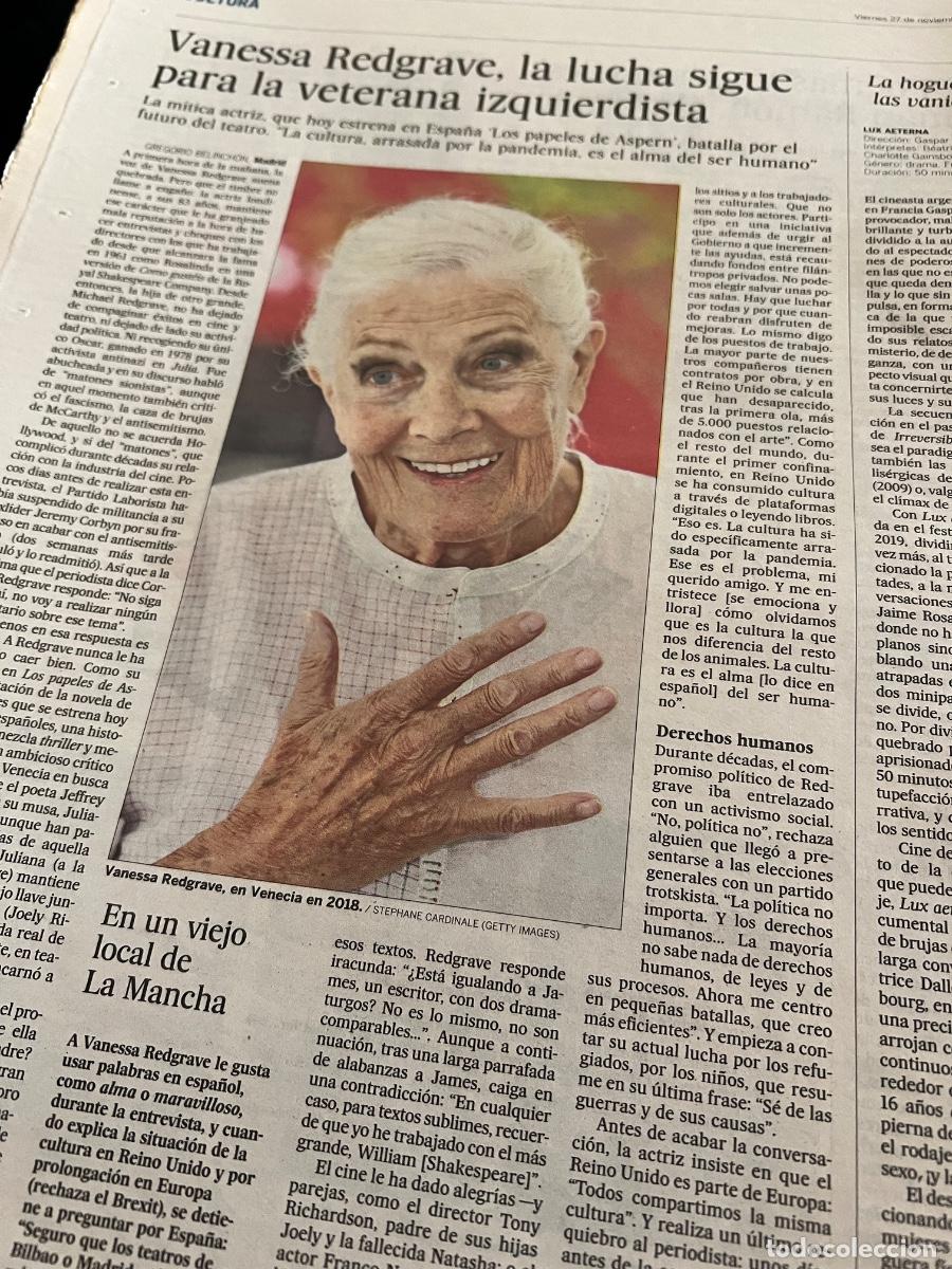 Coleccionismo de peri&oacute;dico El Pa&iacute;s: Art&iacute;culo sobre VANESSA REDGRAVE LOS PAPELES DE ASPERN