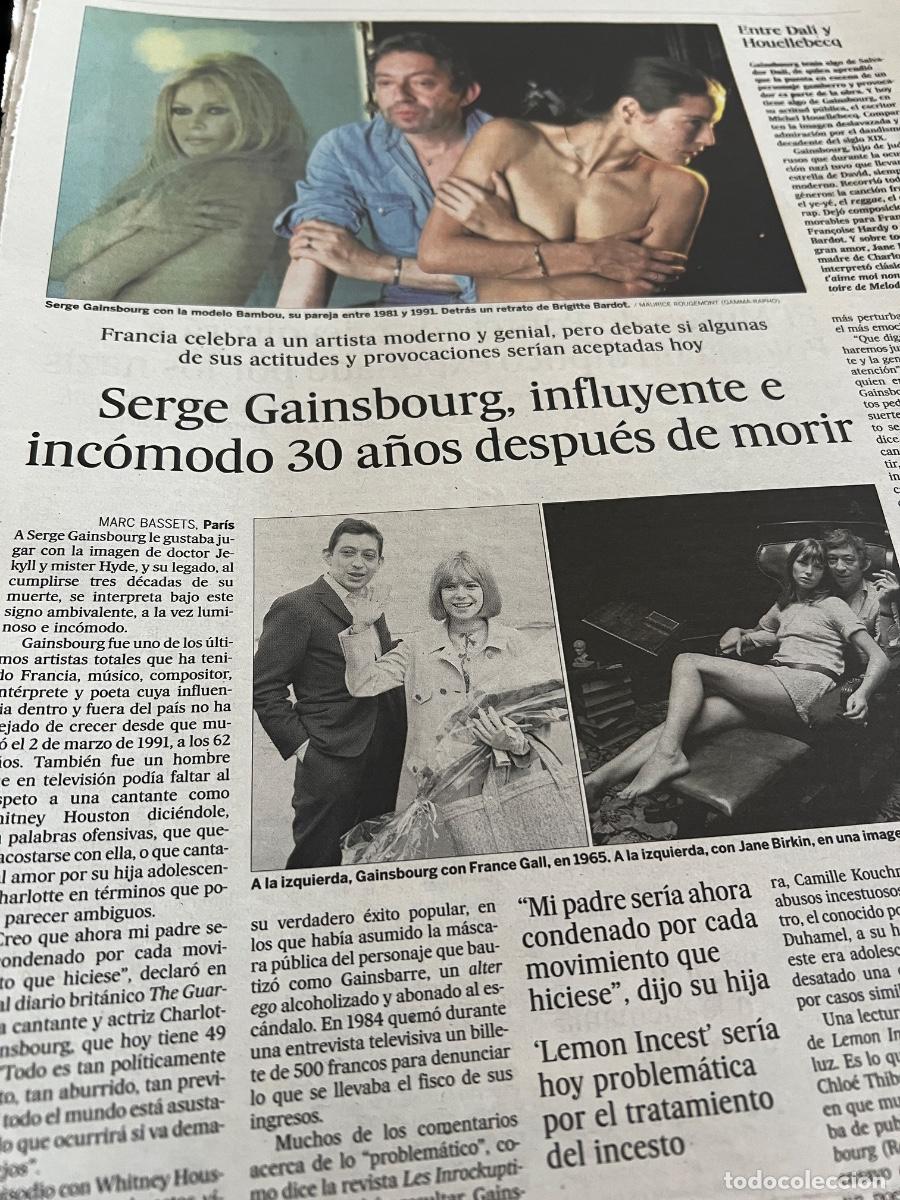 Coleccionismo de peri&oacute;dico El Pa&iacute;s: Art&iacute;culo sobre SERGE GAINSBOURG