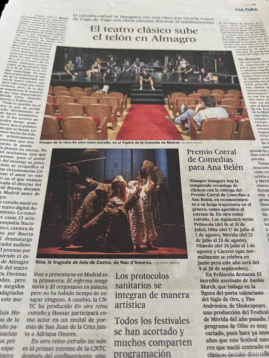Coleccionismo de peri&oacute;dico El Pa&iacute;s: Art&iacute;culo sobre FESTIVAL DE TEATRO CL&Aacute;SICO DE ALMAGRO CORRAL DE COMEDIAS.