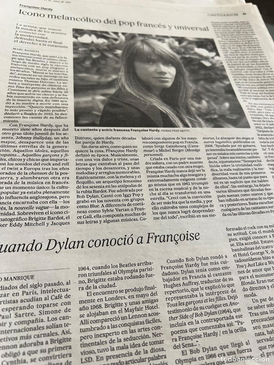 Collezionismo di Peri&oacute;dico El Pa&iacute;s: FRAN&Ccedil;OISE HARDY Art&iacute;culos El Pa&iacute;s.