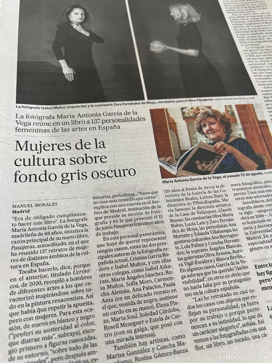Coleccionismo de peri&oacute;dico El Pa&iacute;s: Art&iacute;culo sobre MAR&Iacute;A ANTONIA GARC&Iacute;A DE LA VEGA. FOTOGRAF&Iacute;A. FEMINISMO