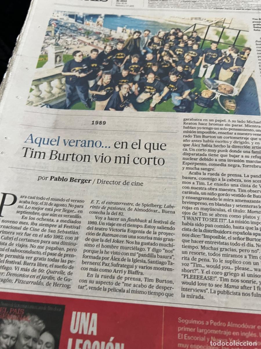 Coleccionismo de peri&oacute;dico El Pa&iacute;s: Art&iacute;culo sobre PABLO BERGER. DIRECTOR DE CINE