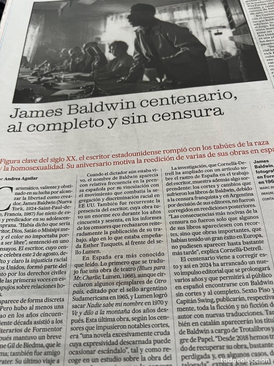 Coleccionismo de peri&oacute;dico El Pa&iacute;s: Art&iacute;culo sobre JAMES BALDWIN.