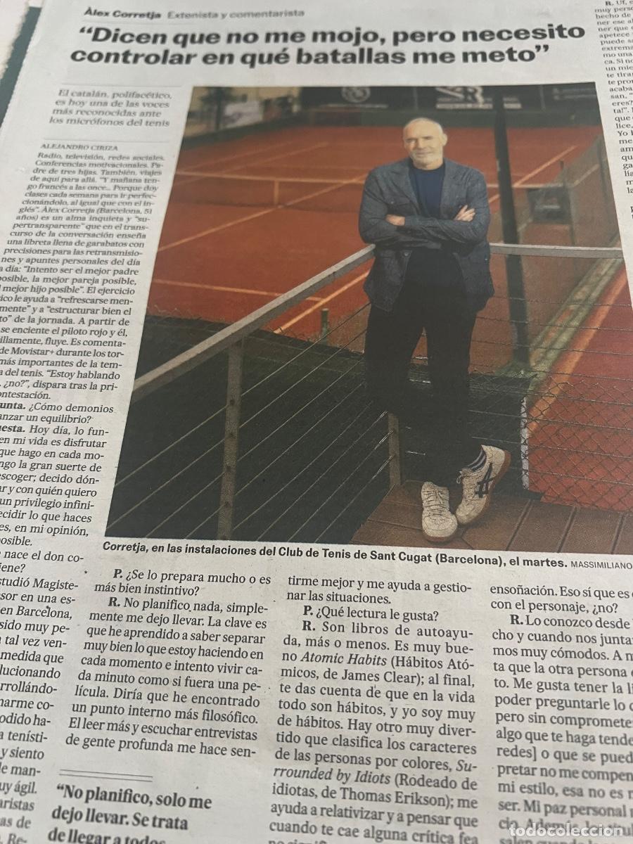 Collectionnisme de Journal El Pa&iacute;s: Art&iacute;culo sobre &Aacute;LEX CORRETJA. TENIS